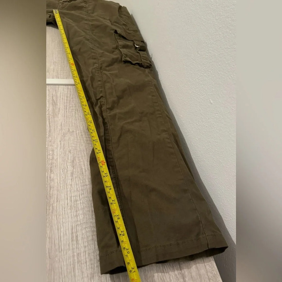GOOD AMERICAN Cargo Pants Green Military Y2K High Rise Straight Leg Size 10 - Picture 7 of 13